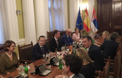 30 July 2022 The Speaker of the National Assembly of the Republic of Serbia Ivica Dacic in meeting with the Prime Minister of the Kingdom of Spain Pedro Sanchez